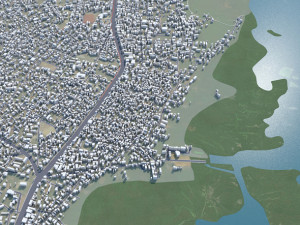 Abomey city Calavi Benin 10km 3D Model