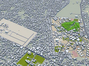 Abomey city Calavi Benin 10km 3D Model