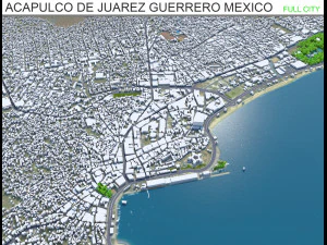 अकापुल्को डी जुआरेज़ शहर ग्युरेरो मेक्सिको 40 किमी 3D मॉडल