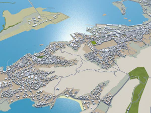 Aden city Yemen 35km 3D Model