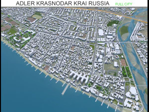 एडलर शहर क्रास्नोडार क्राय रूस 20 किमी 3D मॉडल