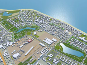 Adler city Krasnodar Krai Russia 20km 3D Model