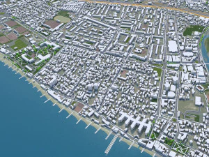 Adler city Krasnodar Krai Russia 20km 3D Model