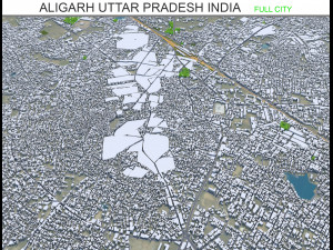 Aligarh city Uttar Pradesh India 15km Model 3D