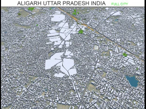 Aligarh city Uttar Pradesh India 15km 3D Model