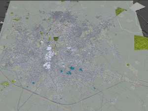 Aligarh city Uttar Pradesh India 15km 3D Model