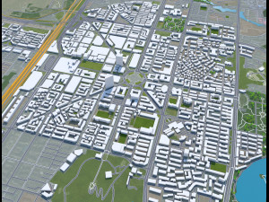 Anshan city Liaoning China 30km Modèle 3D