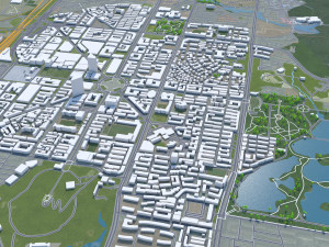 Anshan city Liaoning China 30km Modèle 3D
