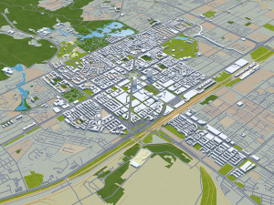 Anshan city Liaoning China 30km Modèle 3D