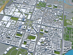 Anshan city Liaoning China 30km Modèle 3D