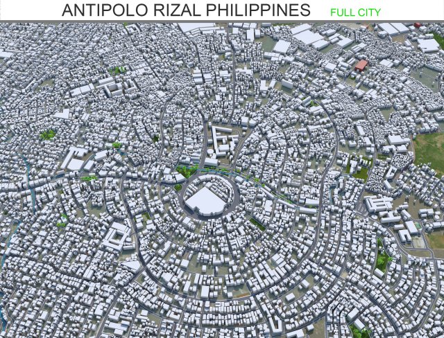 Antipolo city Rizal Philippines 30km Modelo 3D .c4d .max .obj .3ds .fbx .stl .blend 