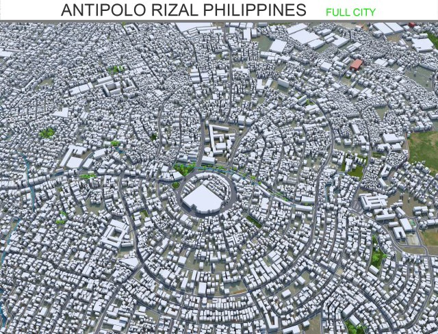 Antipolo city Rizal Philippines 30km 3D Model .c4d .max .obj .3ds .fbx .stl .blend 
