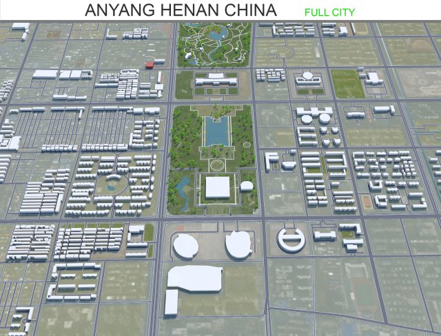 Anyang city Henan China 40km 3D-Modell .c4d .max .obj .3ds .fbx .stl .blend 