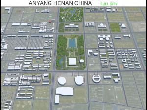 Anyang city Henan China 40km 3D 模型