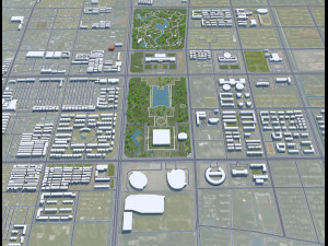 Anyang city Henan China 40km 3D-Modell