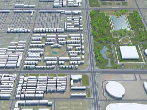Anyang city Henan China 40km 3D Model