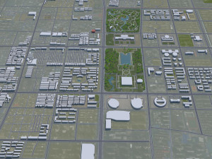 Anyang city Henan China 40km 3D-Modell