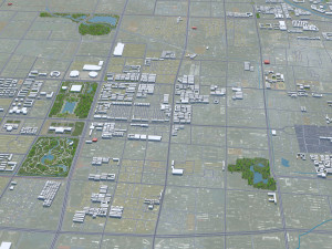 Anyang city Henan China 40km 3D-Modell