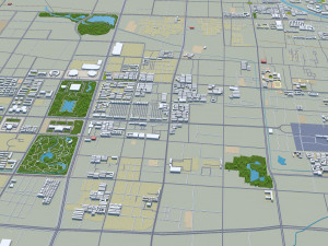Anyang city Henan China 40km 3D-Modell