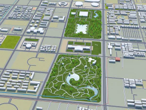 Anyang city Henan China 40km 3D Model