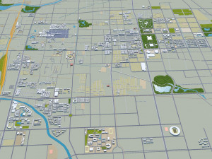 Anyang city Henan China 40km 3D-Modell