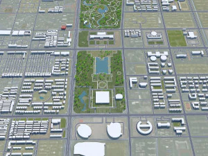 Anyang city Henan China 40km 3D Model