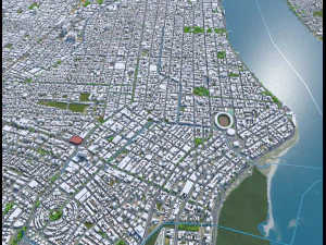 Aracaju city State of Sergipe Brazil 40km 3D Model