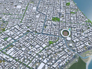Aracaju city State of Sergipe Brazil 40km 3D Model