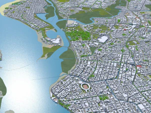Aracaju city State of Sergipe Brazil 40km 3D Model