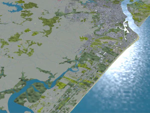 Aracaju city State of Sergipe Brazil 40km 3D Model
