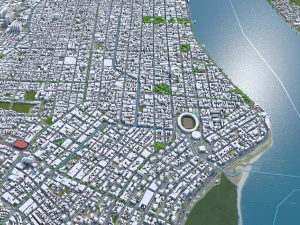 Aracaju city State of Sergipe Brazil 40km 3D Model