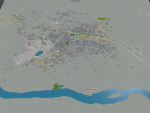 Asansol city West Bengal India 20km 3D Model