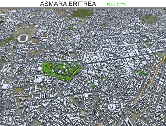 Asmara city Eritrea 15km Modello 3D .c4d .max .obj .3ds .fbx .stl .blend 