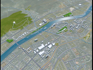 Baishan city Jilin China 15km 3D Model