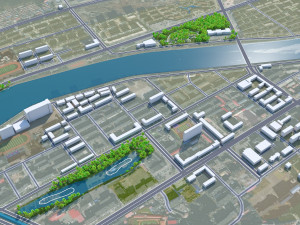Baishan city Jilin China 15km 3D Model