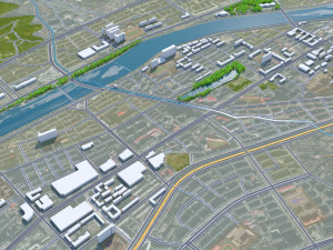 Baishan city Jilin China 15km 3D Model