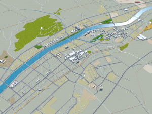Baishan city Jilin China 15km 3D Model