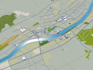 Baishan city Jilin China 15km 3D Model