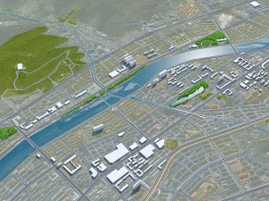 Baishan city Jilin China 15km 3D Model