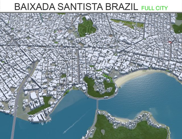 Baixada city Santista Brazil 150km Modelo 3D .c4d .max .obj .3ds .fbx .stl .blend 