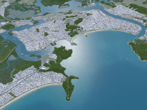 Baixada city Santista Brazil 150km Modelo 3D