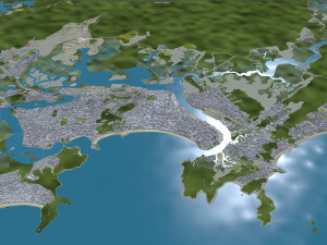 Baixada city Santista Brazil 150km Modelo 3D
