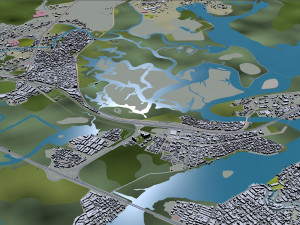Baixada city Santista Brazil 150km Modelo 3D