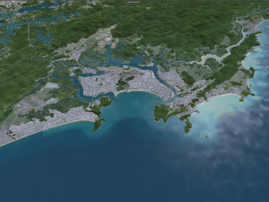 Baixada city Santista Brazil 150km Modelo 3D