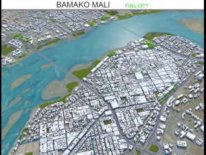 Bamako city Mali 30km 3D मॉडल