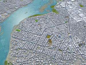 Ciudad de Bamako Mal&iacute; 30 km Modelo 3D