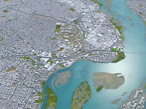Ciudad de Bamako Mal&iacute; 30 km Modelo 3D