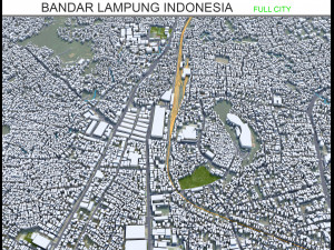Bandar city Lampung Indonesia 25km 3D Model