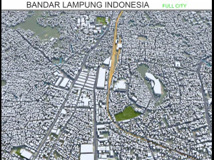 बंदर शहर लैंपुंग इंडोनेशिया 25 किमी 3D मॉडल