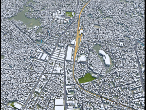 Bandar city Lampung Indonesia 25km Modelo 3D